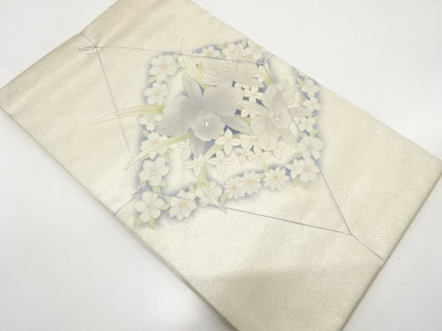 JAPANESE KIMONO / UNUSED SAGARA EMBROIDERY / ORCHID PATTERN GRASS / FL